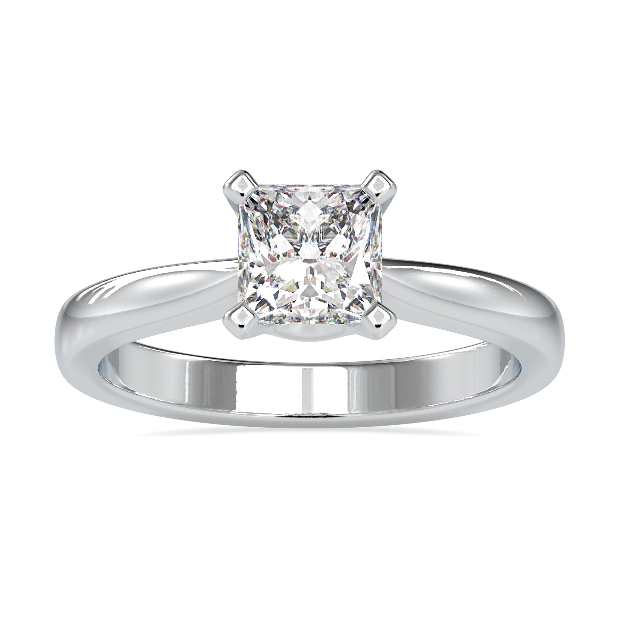 Delicate 1.02 CT Princess Cut Moissanite Solitaire Engagement Ring