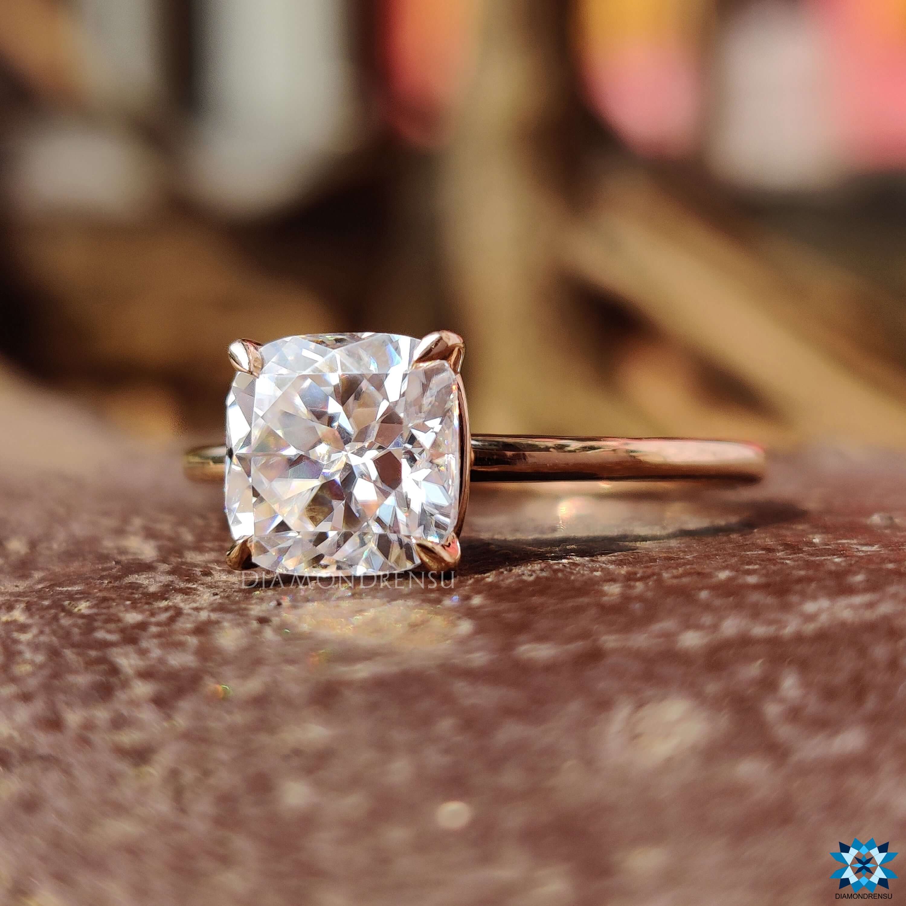 solitaire moissanite engagement ring - diamondrensu