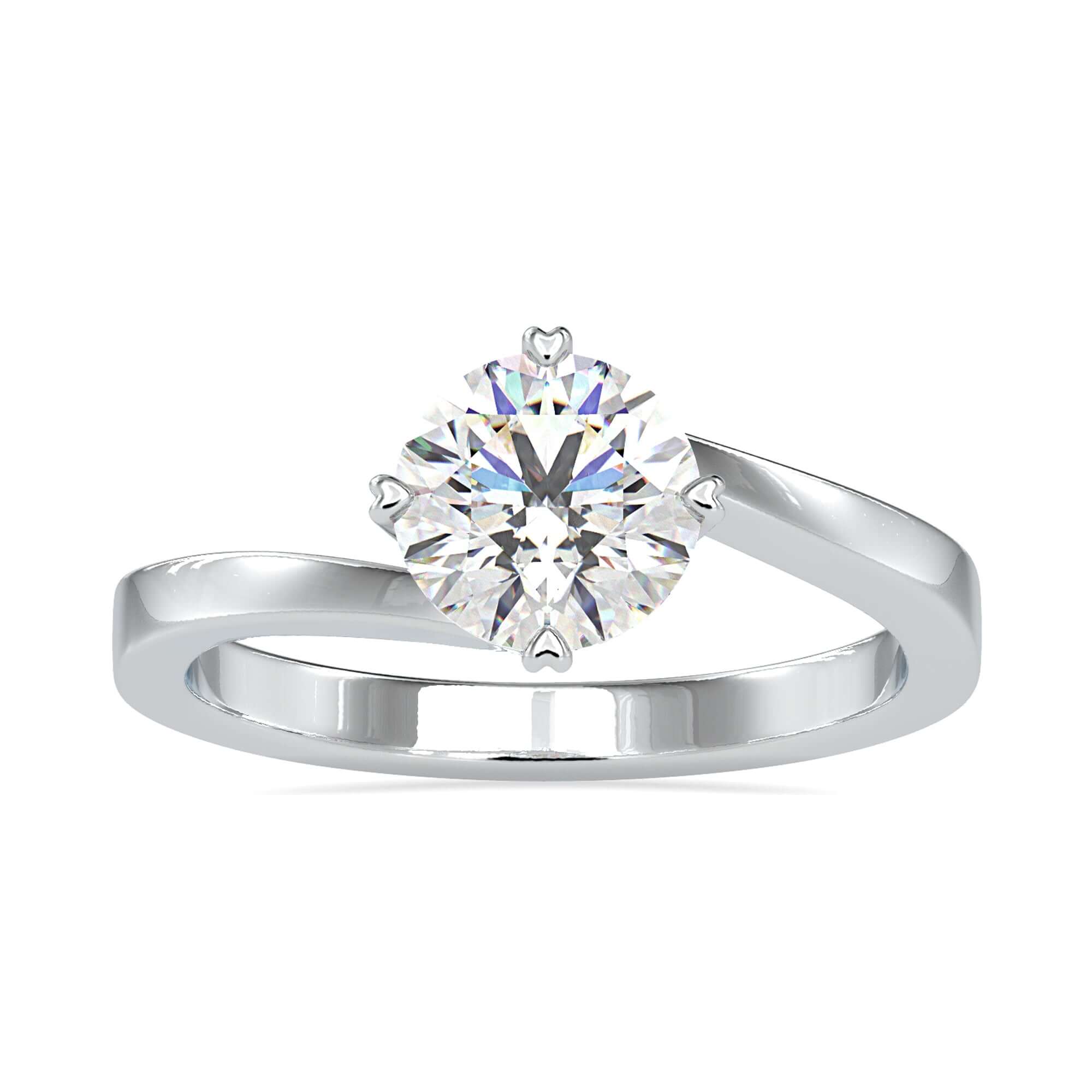 Heart prong setting engagement ring with a stunning diamond solitaire.