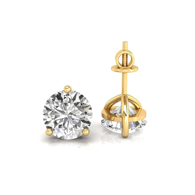 Gold diamond earrings made for daily wear.
