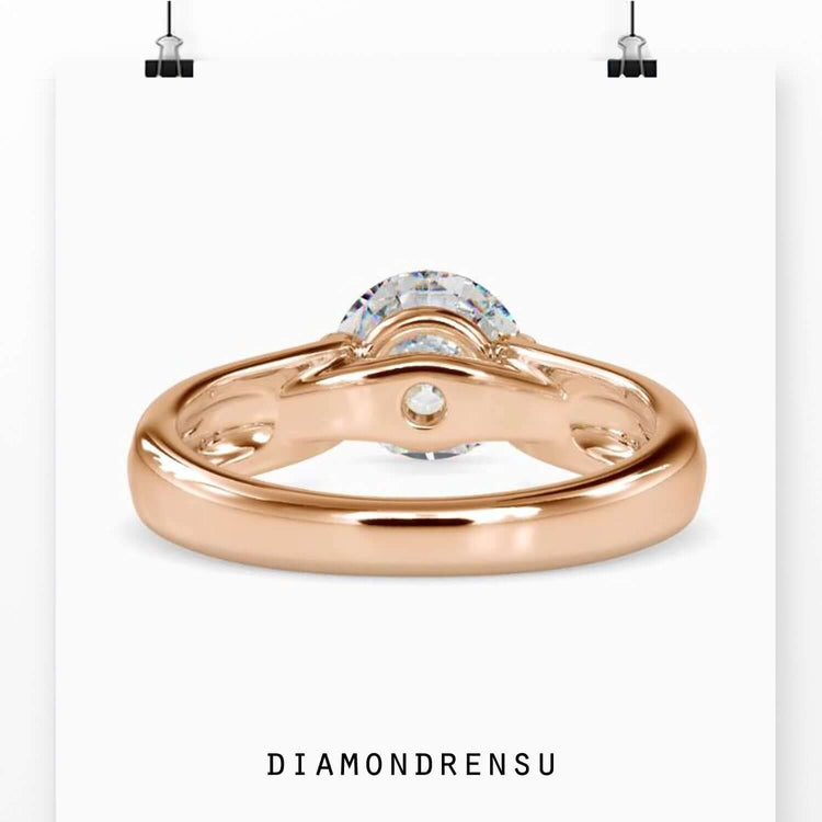 Handmade jewellery ring with tension set lab grown diamond.
