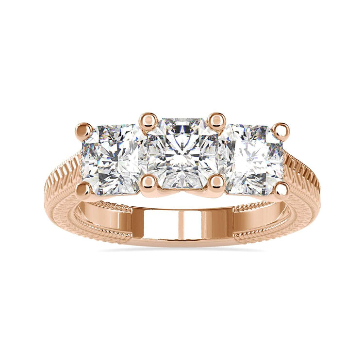 Designer ring with IGI certified radiant cut diamond.
