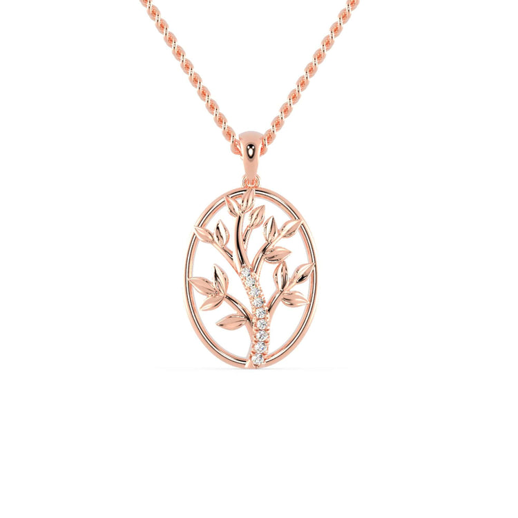 White gold tree of life diamond pendant, crafted in the UK.
