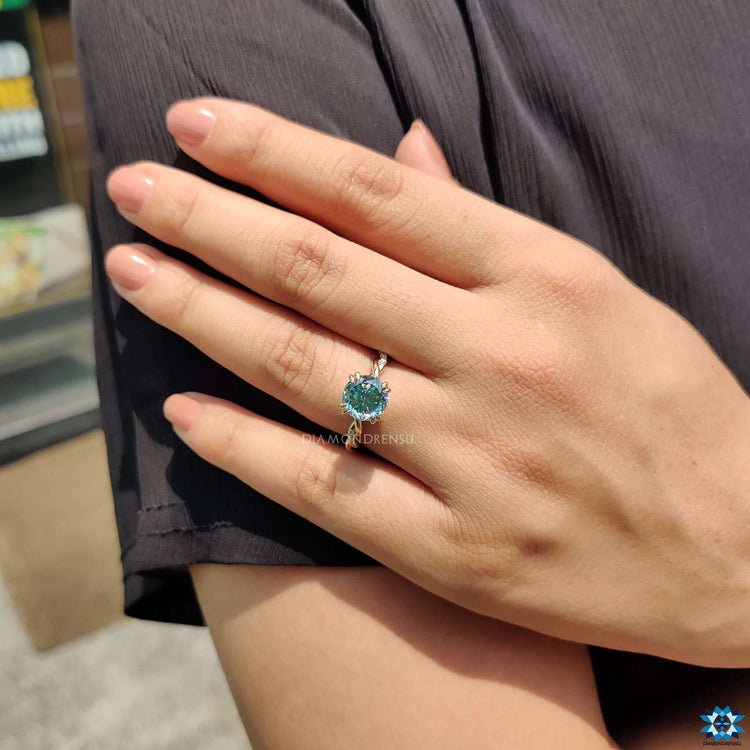Custom Portuguese cut engagement ring.
