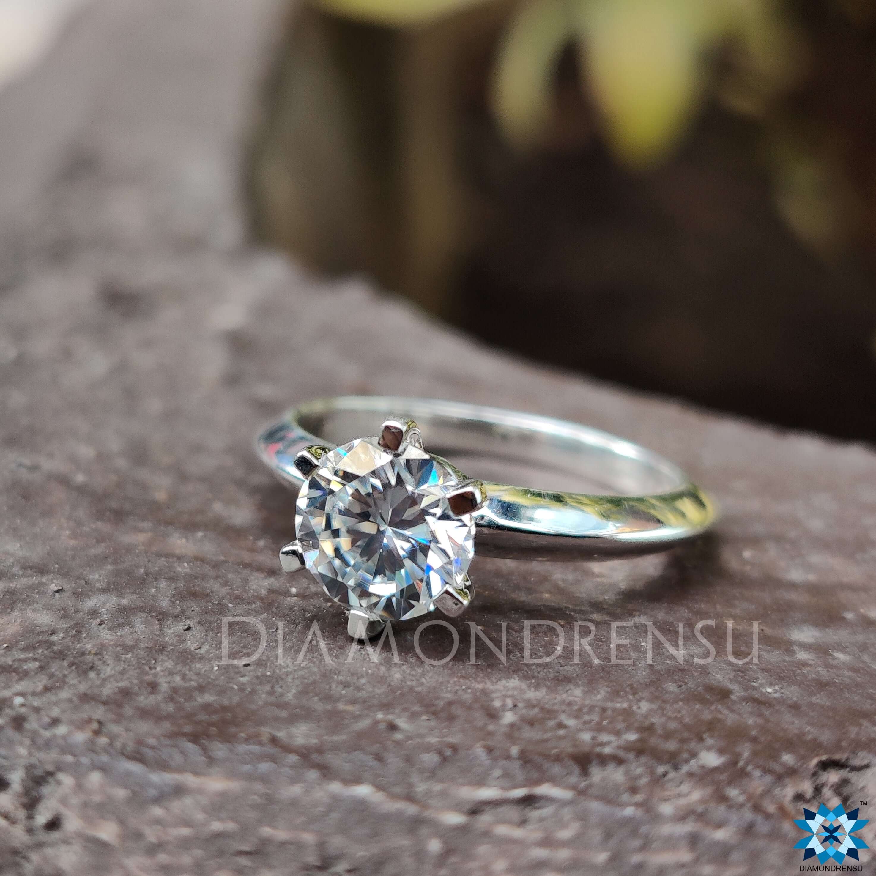 Moissanite Engagement Ring 6 Prong Ring
