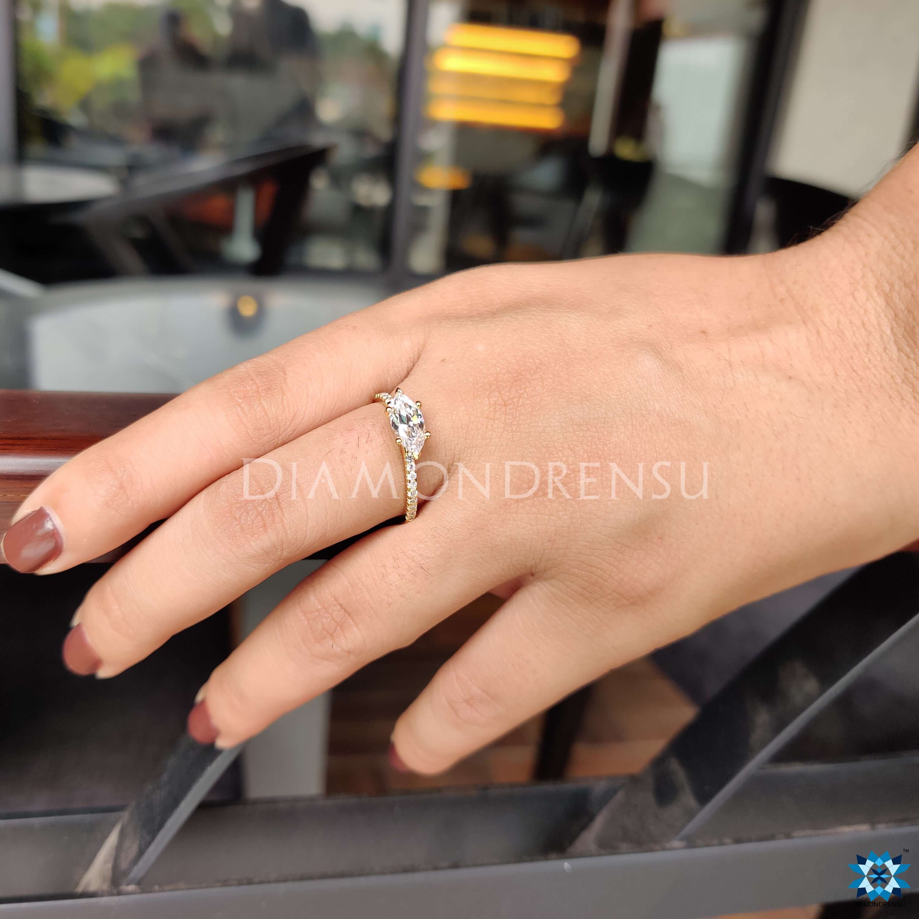 Diamondrensu UK engagement ring crafted with precision and care.