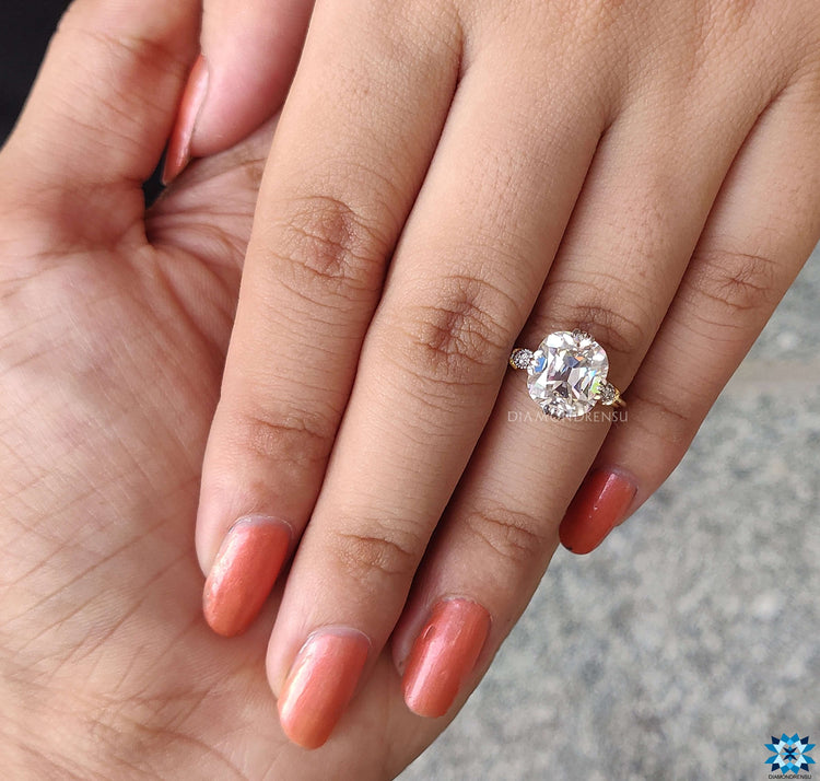 Cushion cut ring old european cut engagement ring.