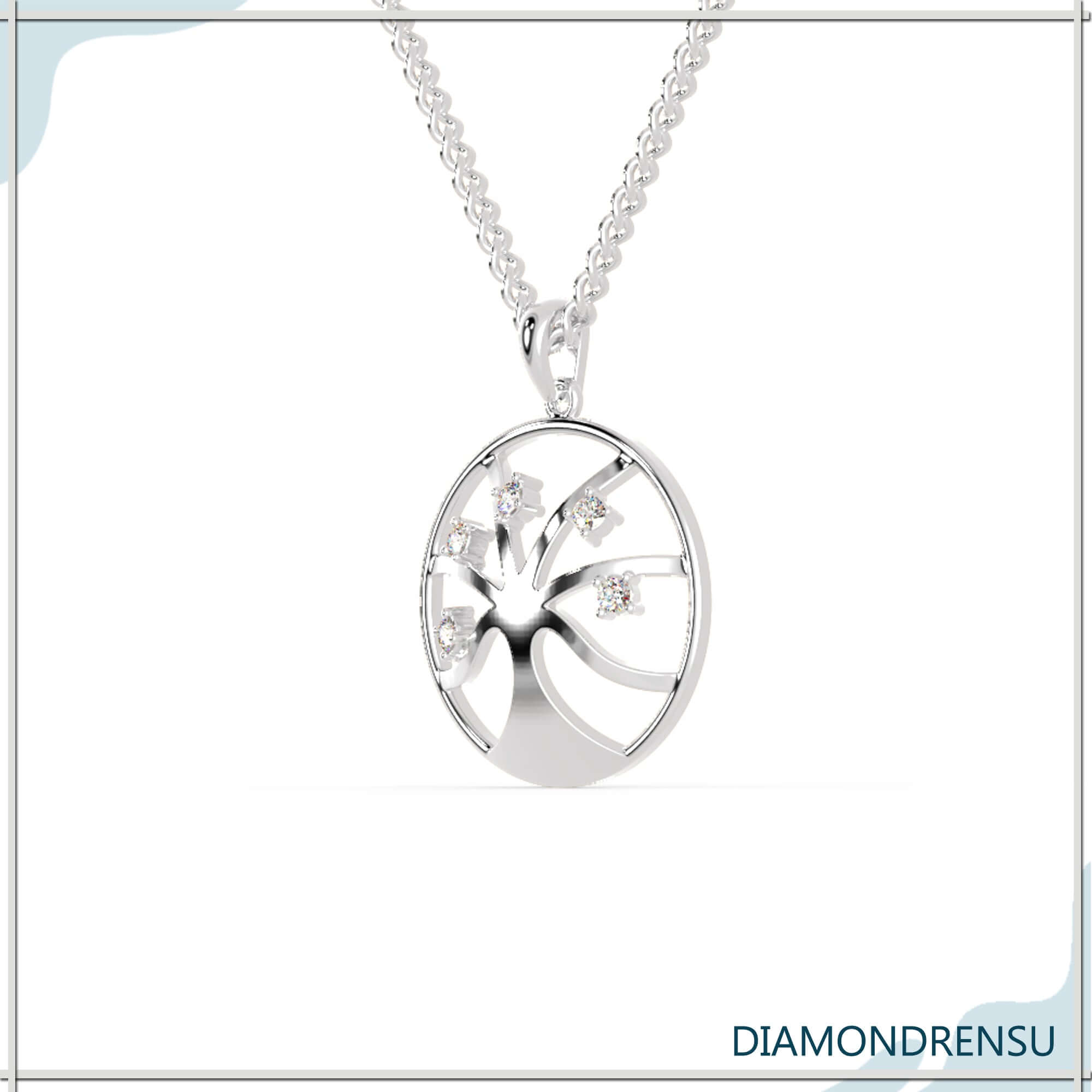 white gold wedding pendant - diamondrensu