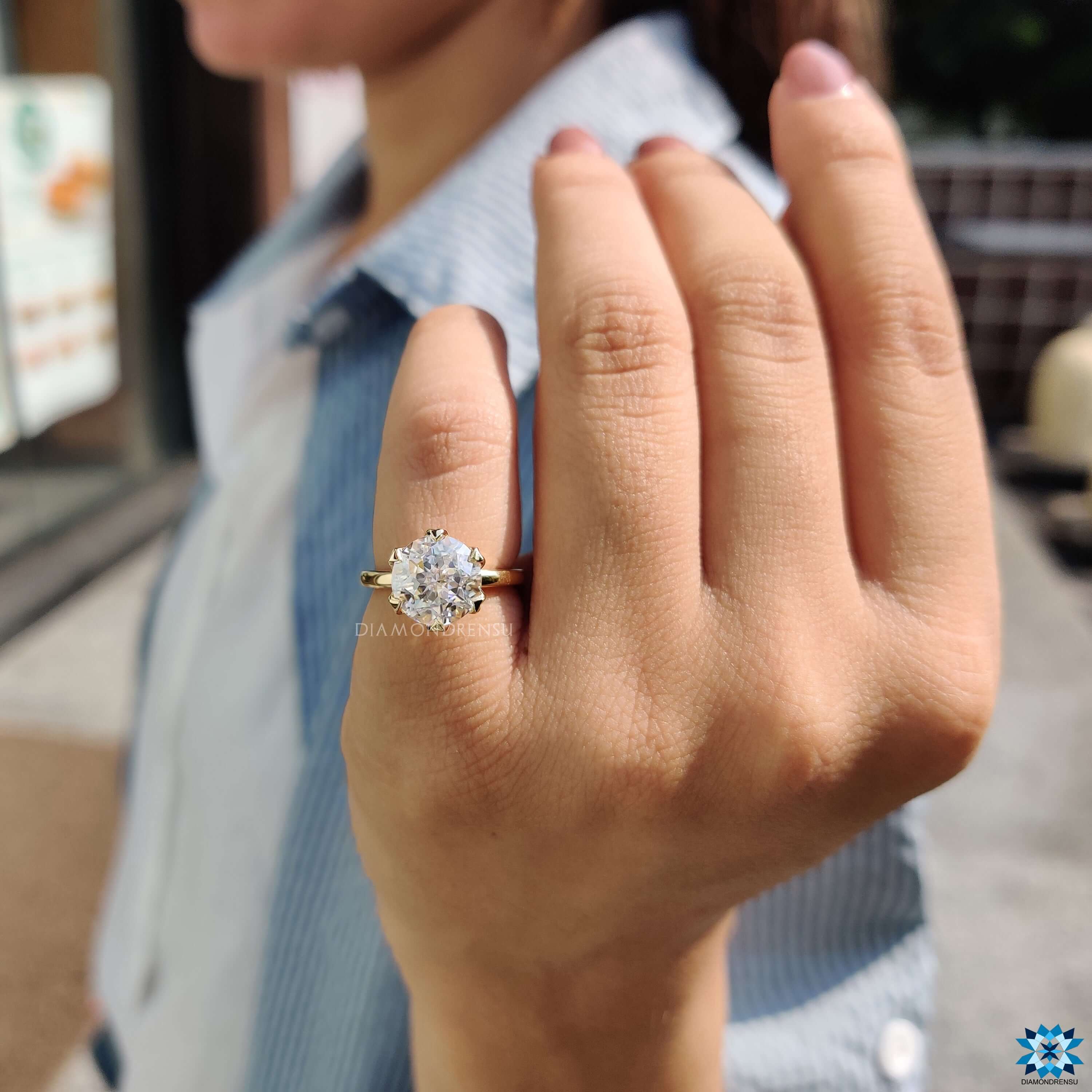 unique moissanite engagement ring