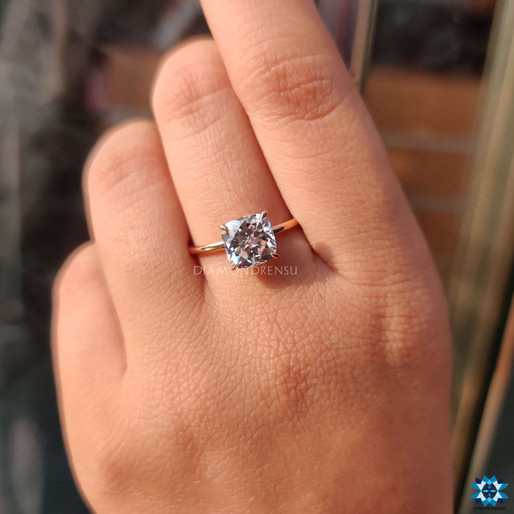 Moissanite engagement ring designed for those seeking simplicity and elegance.
