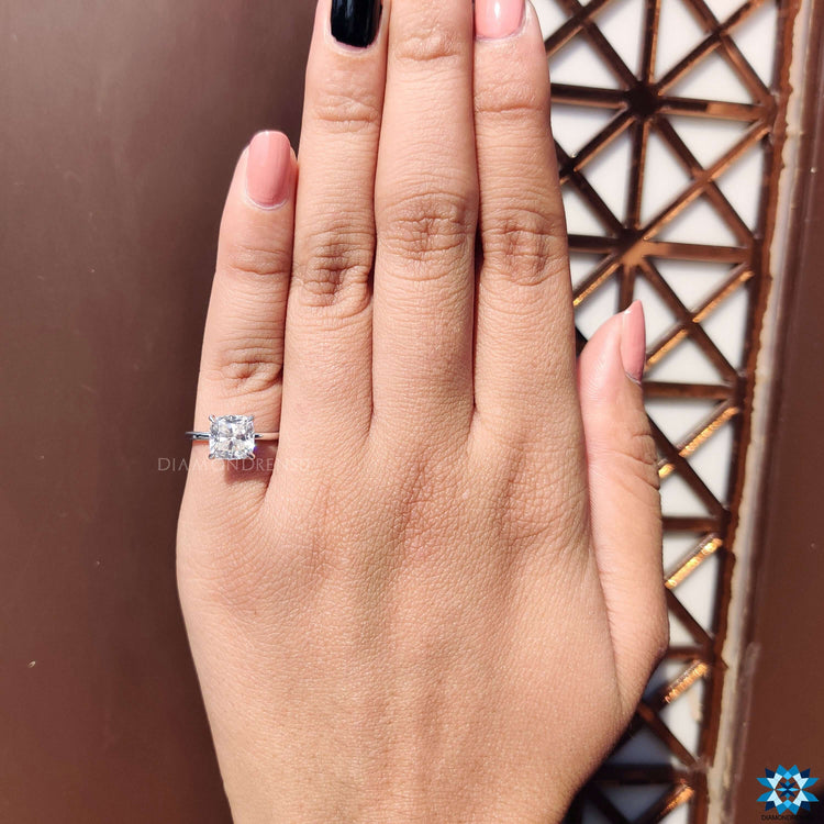 Cushion cut engagement ring diamondrensu engagement ring.