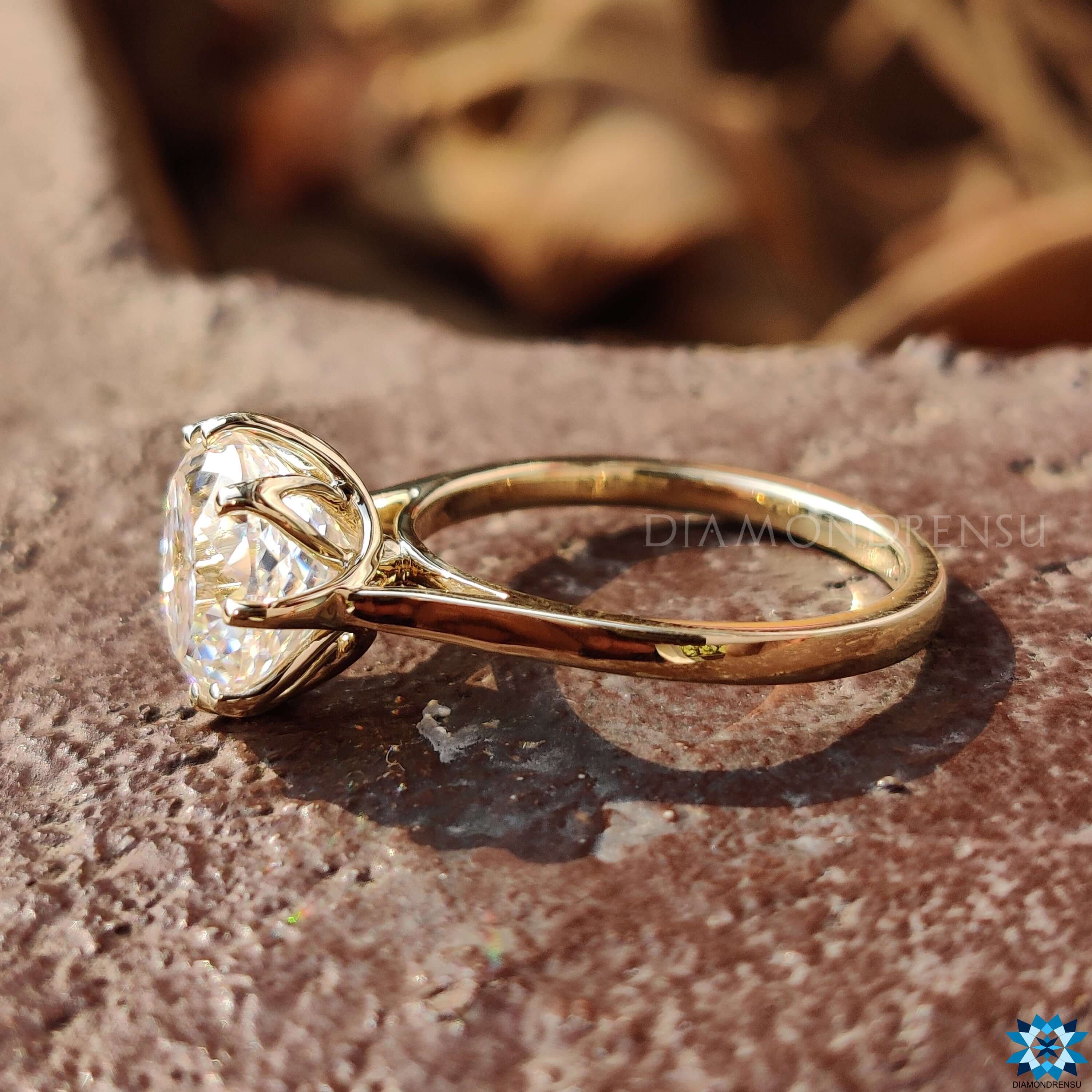 Yellow Gold Moissanite Ring Buy Engagement Ring.