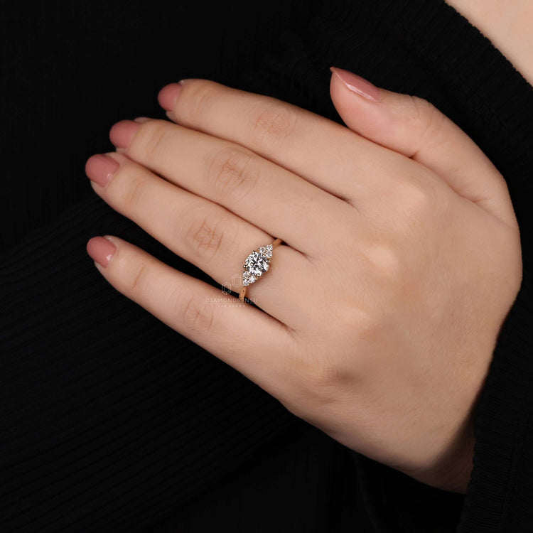 Round brilliant cut diamond ring with a tapered shank engagement ring design, ideal for a timeless UK engagement ring.