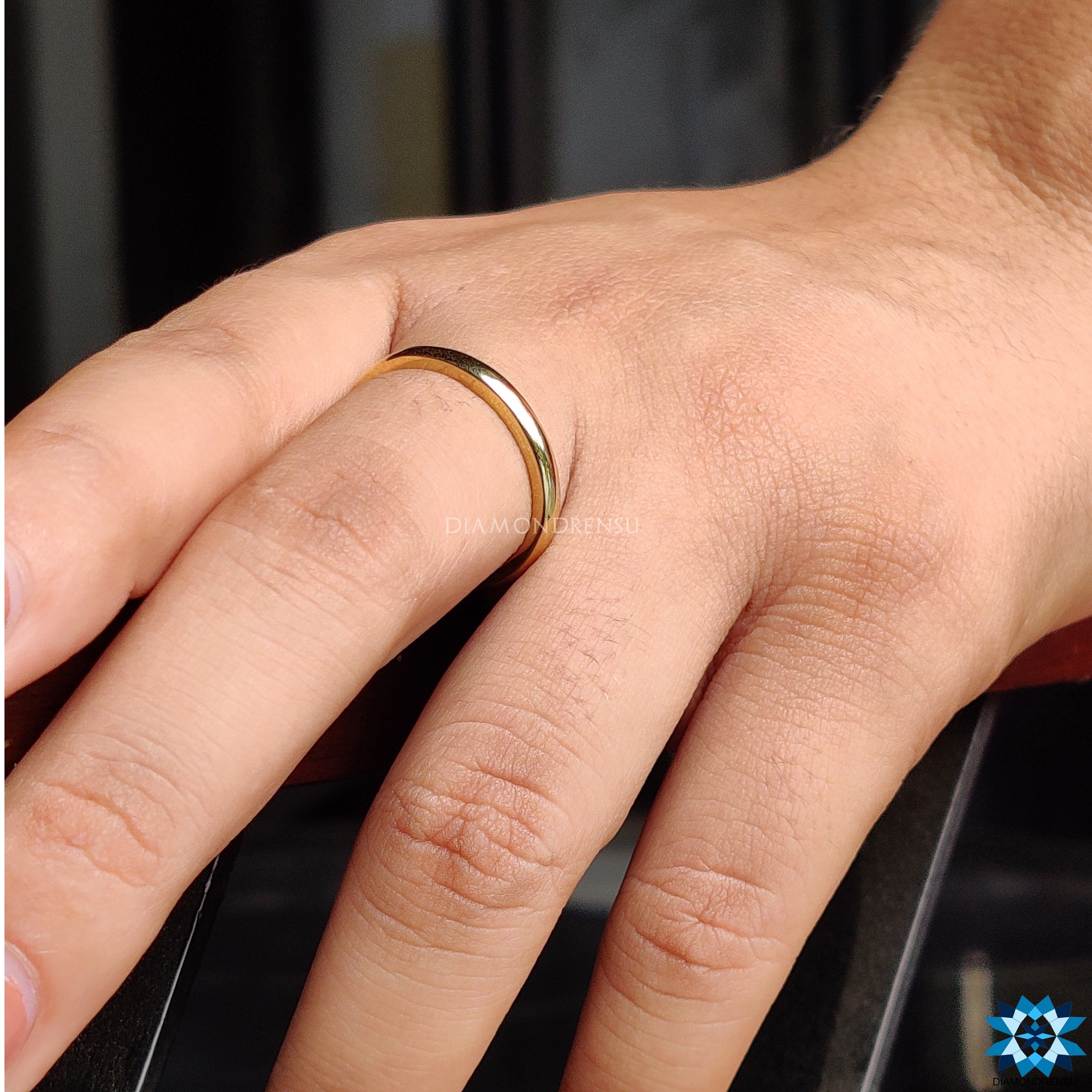 Luxurious gold wedding band designed for forever.