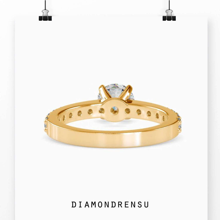 Custom design ring with IGI certified round cut diamond.
