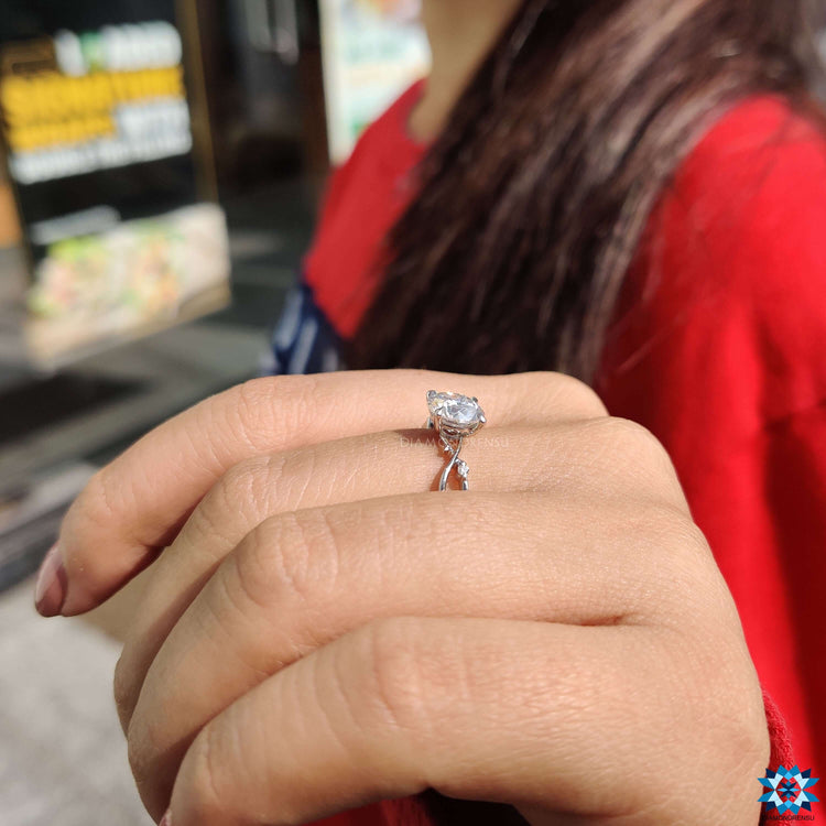 Custom ring with twisted shank design.
