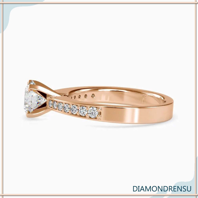 UK diamond ring crafted with precision in a tab prong setting for maximum brilliance.
