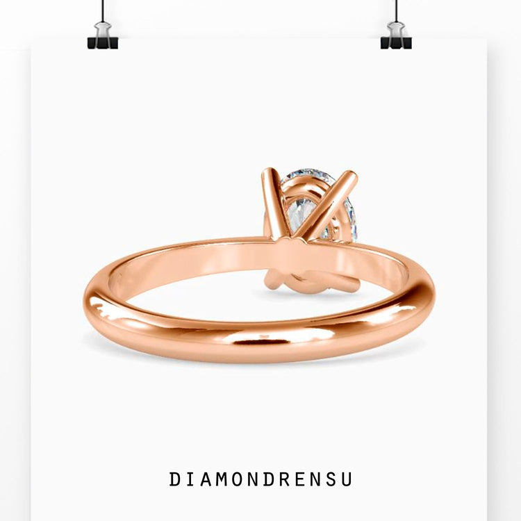 Custom handmade oval diamond ring UK.
