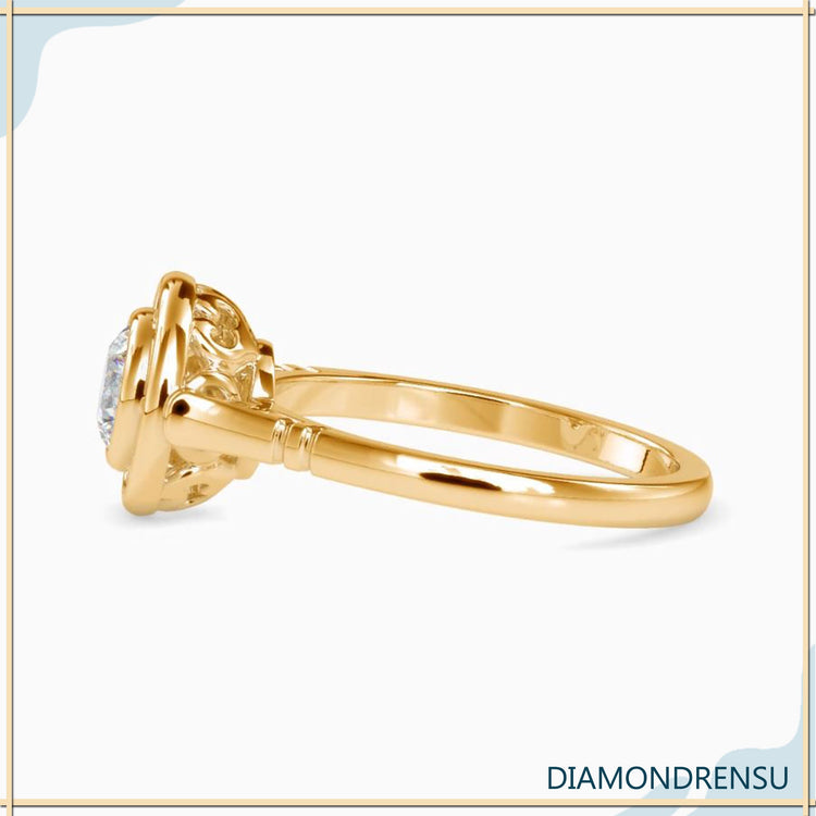 UK diamond ring with handmade bezel solitaire mount.
